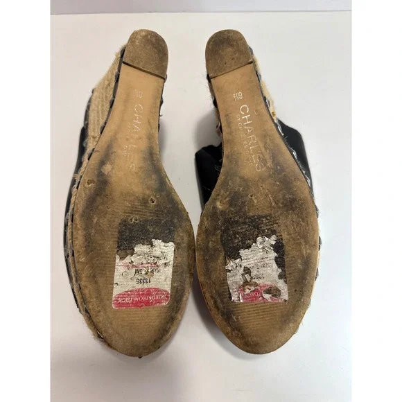 Women's Black Studded Chunky Platform Espadrilles Sz 8.5 Whimsigoth Y2K Grunge - Picture 10 of 13